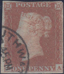 88872 - PL.172 (AA)(SG8)/MISSING IMPRIMATUR LETTERING. Very fine used 1853 1d pl.172 l...