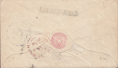 88936 - 1854 GLOS/CHELTENHAM 'LONDON-ROAD' HAND STAMP. 1854 1d pink envelope Cheltenham to Great Ma...