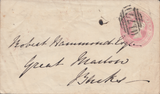 88936 - 1854 GLOS/CHELTENHAM 'LONDON-ROAD' HAND STAMP. 1854 1d pink envelope Cheltenham to Great Ma...