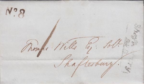88978 - 1839 DORSET PENNY POST. 1839 entire Hentsridge to Shaftesbury date...