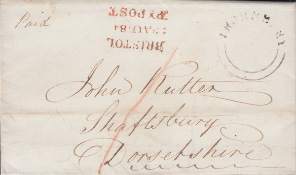 88980 - BRISTOL/THORNBURY UDC. 1843 entire from Marlwood Grange to Shaft...