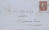 89067 - PL.181 (TC)(SG17) ON COVER. 1854 letter Exeter to Wymondha...