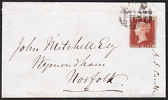 89068 - PL.196 (RC)(SG17) ON COVER. 1855 envelope Wakefield to Wym...