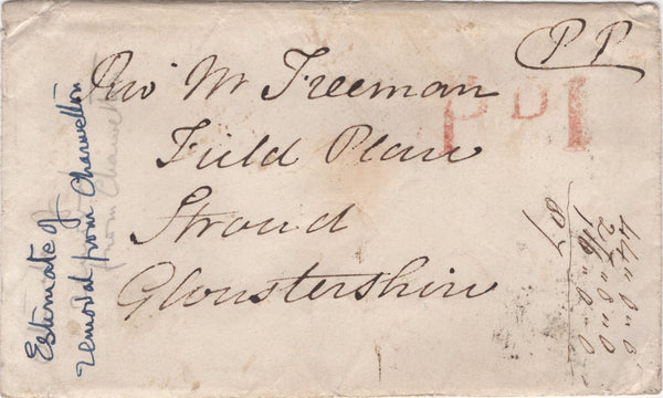 89103 - 1848 NORTHANTS/NORTHAMPTON 'SKELETON' DATE STAMP (NN147b). Envelope Northampton to Stroud wit...