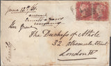 89138 - 1861 DIE 2 1D PL.64 (AA AB) (SG40) USED ON COVER. 1861 wrapper K...