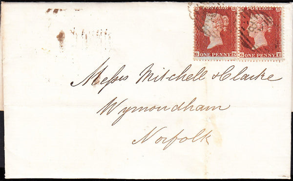 89204 - PL.194 (GD GE)(SG17) ON COVER. 1855 entire London to Wymon...