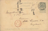 89234 - 1895 UNDERPAID MAIL BELGIUM TO ENGLAND. Belgian 5c...