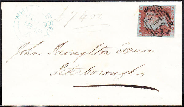 89241 - PL.87 (BA) (SG8). 1849 envelope Whittlesea to Pete...