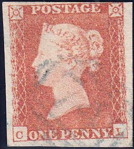 89372 - PL.101 (CL)(SG8). Good used 1850 1d pl.