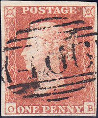 89390 - PL.102 (OB)(SG8). Good to fine used 1850 1d pl.10...