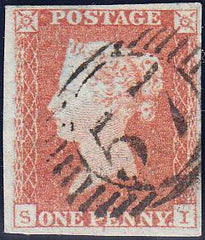 89395 - PL.102 (SI)(SG8). Fine used 1850 1d pl.102 (SG8) letter...