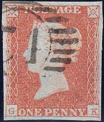 89399 - PL.102 (GK)(SG8). Fine used 1850 1d ...