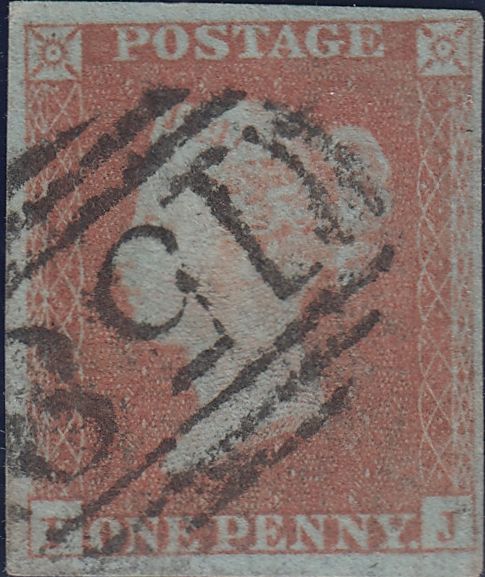 89494 - PL.121(FJ)(SG8). Fine used 1851 1d pl.121 letter...