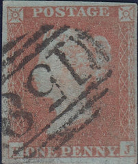 89494 - PL.121(FJ)(SG8). Fine used 1851 1d pl.121 letter...