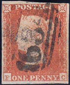 89495 - PL.106 (FC)(SG8). Good used 1850 1d pl.10...