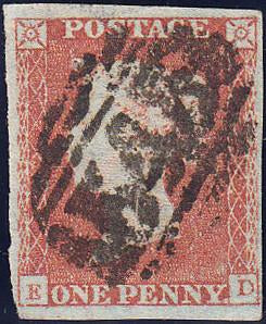 89552 - PL.94 (ED) (SG8). Good used 1849 1d pl.94, four ve...