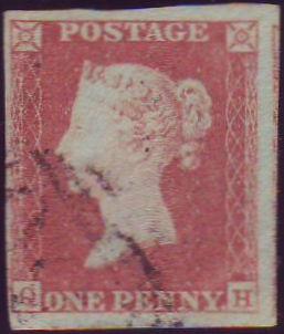 89558 - PL.97 (QH) (SG8). Good used 1849 1d pl.97 lettered...