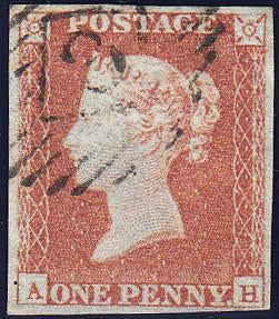 89599 - PL.96 (AH) (SG8). Good used 1849 1d pl.96 lettered...