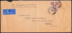 89622 - 1939 MAIL LONDON TO USA. Large envelope (228x103) London to Chicago (faults) with KGVI...