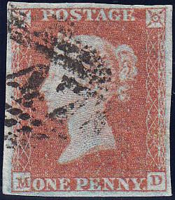 89641 - PL.112 (MD)(SG8)/THIN PAPER. Good used 1851 1d pl.112 (SG8)