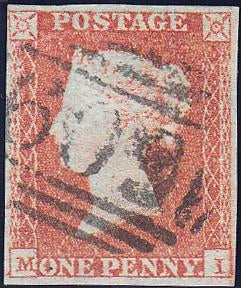 89656 - PL.113 (MI)(SG8). Good to fine used 1851 1d pl.11...