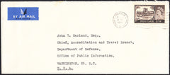 89695 - 1956 MAIL LONDON TO USA 2/6D CASTLE. Large envelope (215x94) London to Washington, USA with 2/6d ...