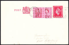 89718 - 1963 QEII 2½d scarlet postcard London to Suffolk u...