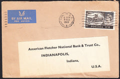 89723 - 1965 envelope London to Indiana, USA with 2/6d Cas...
