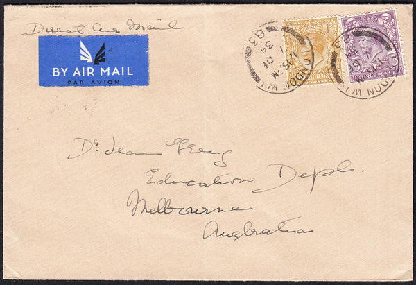 89755 - 1934 MAIL LONDON TO AUSTRALIA. Envelope London to Melbour...