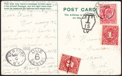 89780 - 1906 UNDERPAID MAIL LEICESTER TO USA. Post card Lei...