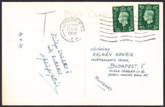 89870 - 1939 UNDERPAID MAIL TO HUNGARY. Postcard London to...