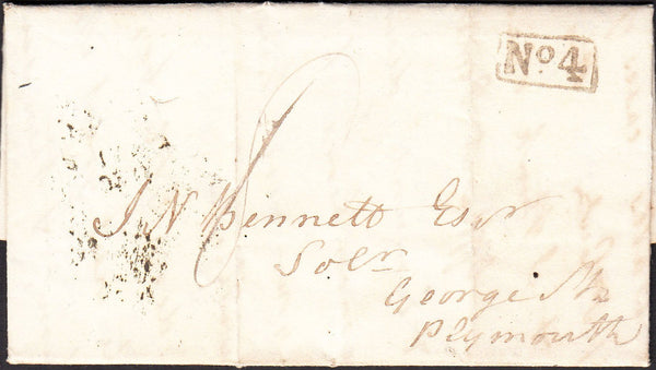90085 - 1830 DEVON/EXETER PENNY POST. 1830 entire to Plymouth dated 30th April 18...