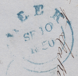 90113 BLUE '448' NUMERAL OF LEEK (STAFFS) ON COVER (SPEC B1xb).