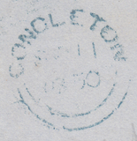 90113 BLUE '448' NUMERAL OF LEEK (STAFFS) ON COVER (SPEC B1xb).