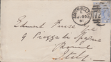 90165 - DEVON/1881 MAIL TO ITALY. Envelope (opened for dis...