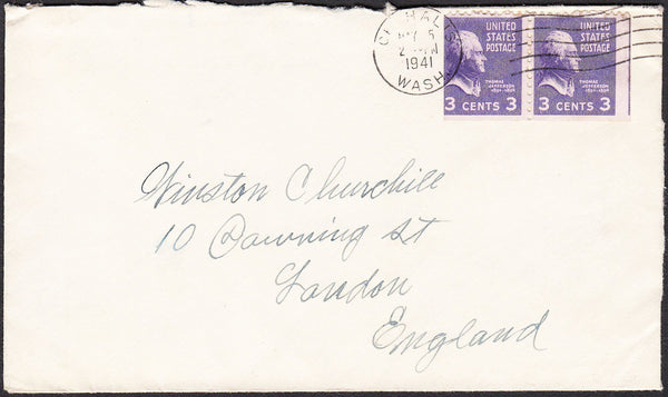 90261 - MAIL TO WINSTON CHURCHILL. 1941 envelope Washingto...