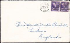 90262 - MAIL TO WINSTON CHURCHILL. 1941 envelope Flint USA...