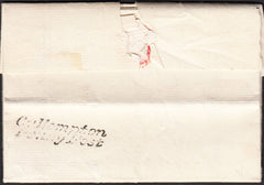 90305 - 1834 DEVON/'CULLOMPTON PENNY POST' HAND STAMP(DN295). 1834 entire Bickleigh to Barnstaple dated M...