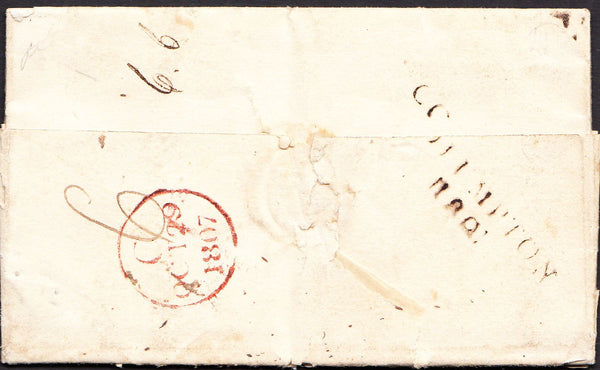 90310 - 1807 DEVON/'CULLOMPTON 180' MILEAGE MARK (DN269). 1807 letter Culmstock to Edinburgh dated Oc...