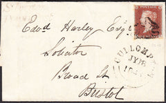 90319 - 1843 DEVON/'SILVERTON PENNY POST' HAND STAMP(DN1263). Wrapper Cullumpton to Bristol with fin...