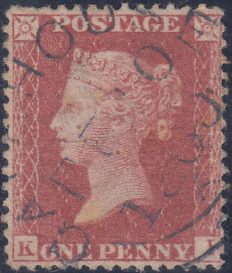 90398 - 1860 'GATEHOUSE' (DUMFRIES) DATE STAMP  CANCELLING STAMP/PL.44 (SG40)(KI).