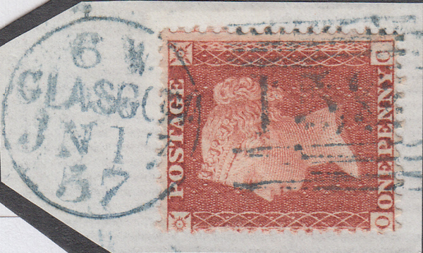 90402 - BLUE 'GLASGOW 159' DUPLEX ON PIECE (SPEC.C1vb)/PL.34 (SG29)(OC).