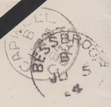 90415 - CORK "COWALL" CANCELLATION. 1884 mourning envelope...