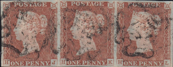 90608 - PL.27 (HJ HK HL) STRIP OF THREE (SG8). A good used...