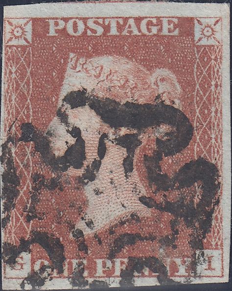 90662 - 1841 1D RED PL.10 (SG7)(GI). Good used 1841 1d red pl.10 (SG7) lettered GI, fo