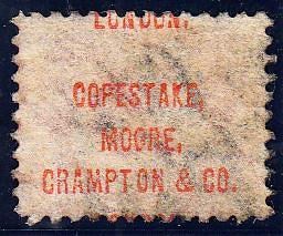 90682 "COPESTAKE, MOORE, CRAMPTON AND CO. LONDON." UNDERPRINT IN RED/½d BANTAM PL.10 (FQ) (SG48 Spec.PP27).
