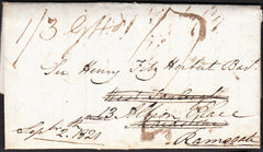 90734 - KENT/RE-DIRECTED. 1821 letter London to Maidstone,...