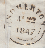 90773 - MISSENT/TO/BRISTOL HANDSTAMP (BS174). A fine 1847 printed document f...