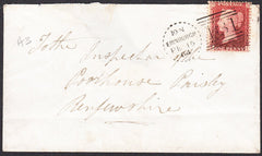 90837 - EDINBURGH DOTTED CIRCLE (RA3). 1864 envelope (flap...