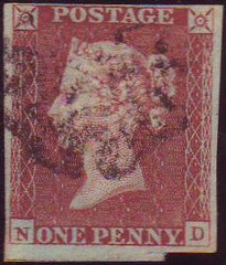 90852 - PL.15 (ND)(SG8). Good used 1841 1d pl.15 (SG8) ettered...